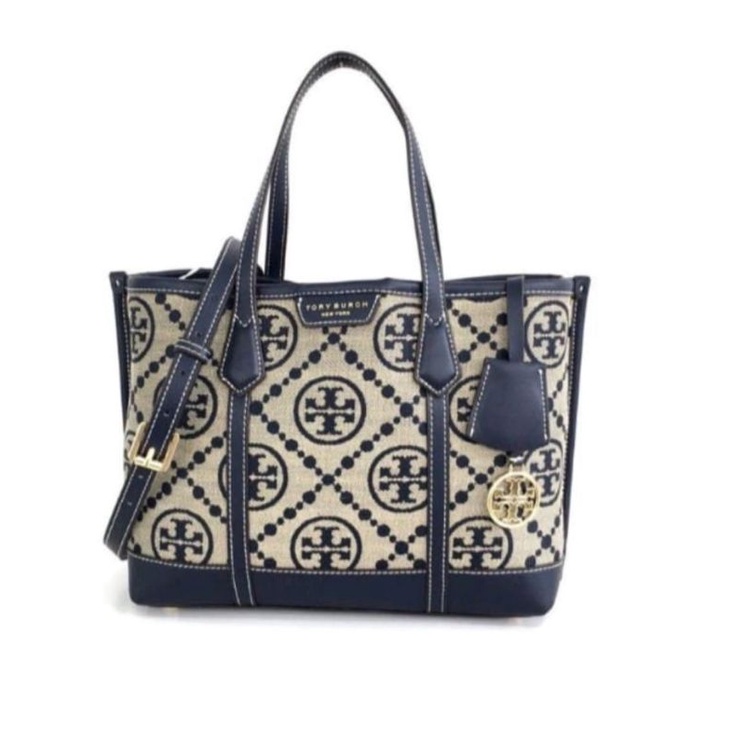 Tory Burch Perry Small Shopping Tote Bag In Navy