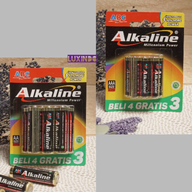 (KHUSUS GOJEK/GRAB) - Baterai ABC Alkaline AA/AAA isi 7 pcs 1.5V