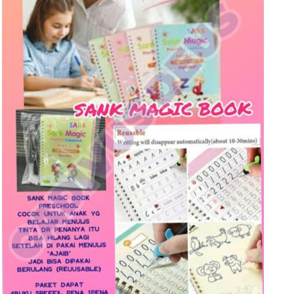 

ILA365 MAGIC BOOK PRATICE - BUKU BELAJAR - HRG 4BUKU + PENA + REFILL - BELAJAR TULIS HITUNG GAMBAR ==