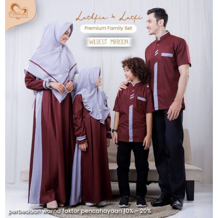 Couple Gamis Keluarga Lathfia Maroon/ Sarimbit Keluarga Matt Toyobo
