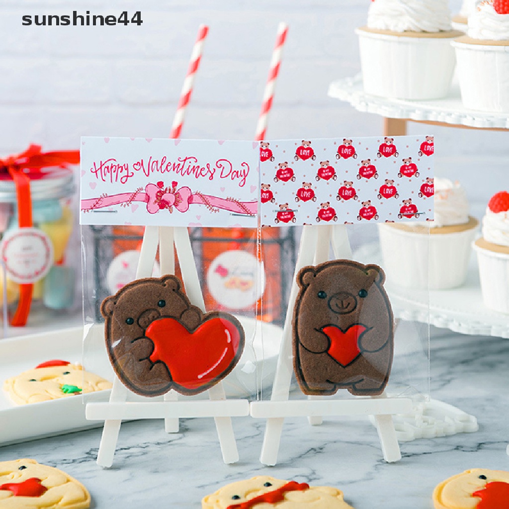 Sunshine 1PC Pemotong Kue Kering Bentuk Beruang Cetakan Biskuit Valene's Day Baking Tool.