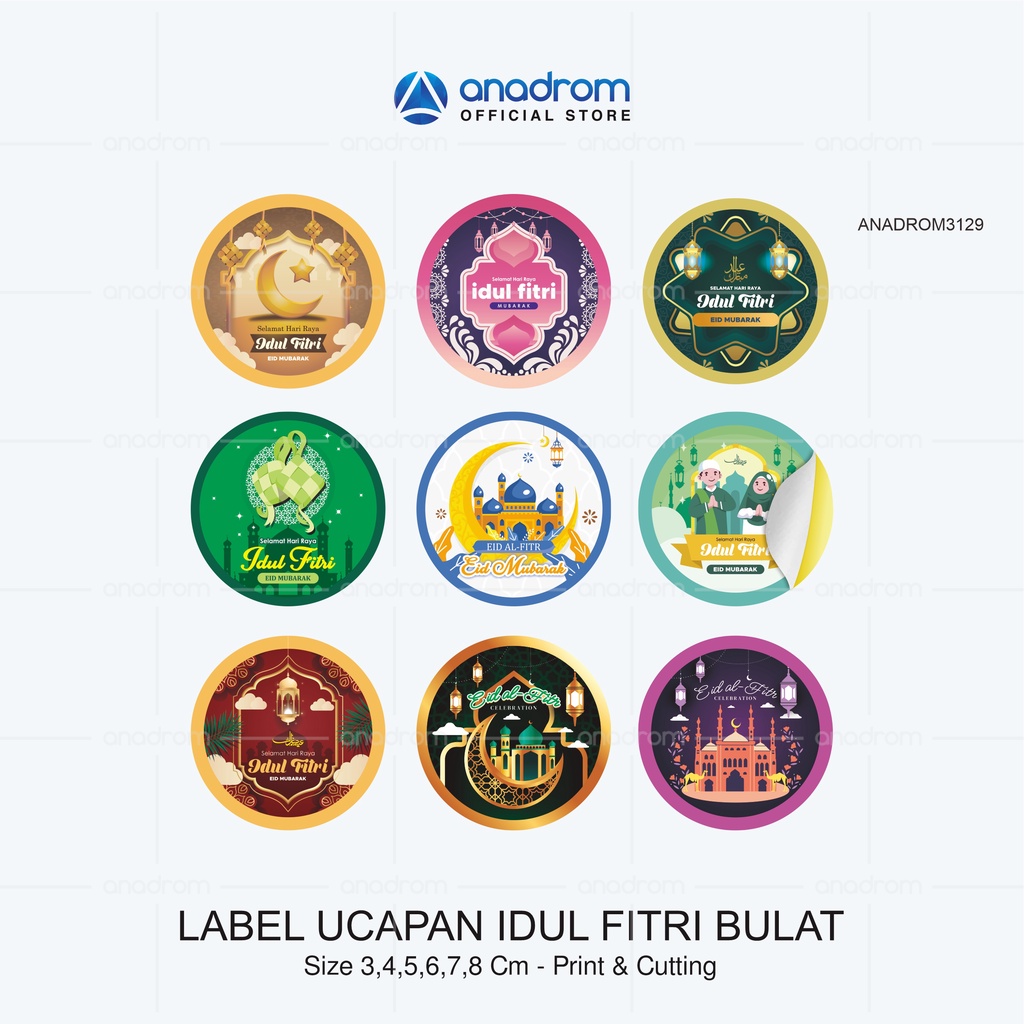 

[1 pack] Stiker Label Bulat Idul Fitri I Sticker Ucapan Lebaran Idul Fitri I Anadrom 3129