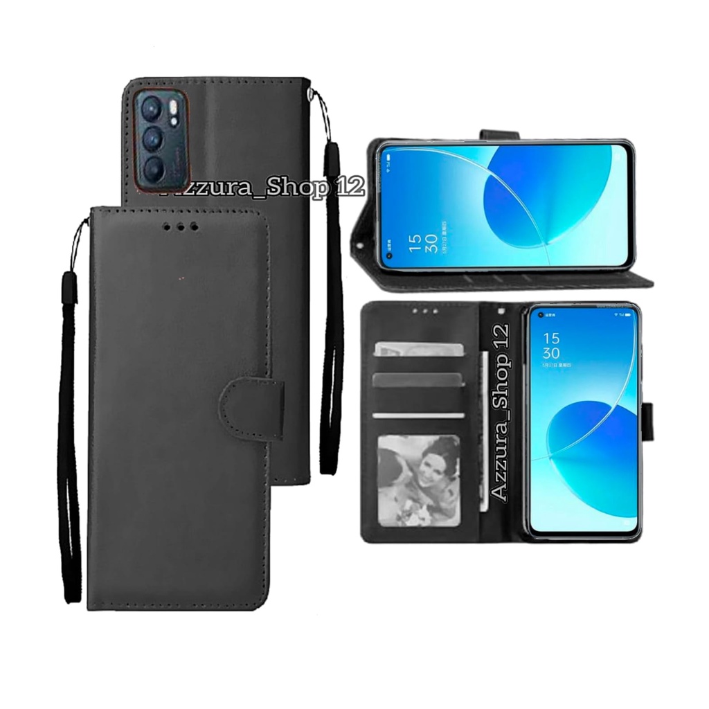 Case Flip Un Oppo Reno 6 5G 2021 Flip Cover Leather Premium Casing Dompet Sarung Buku Hp