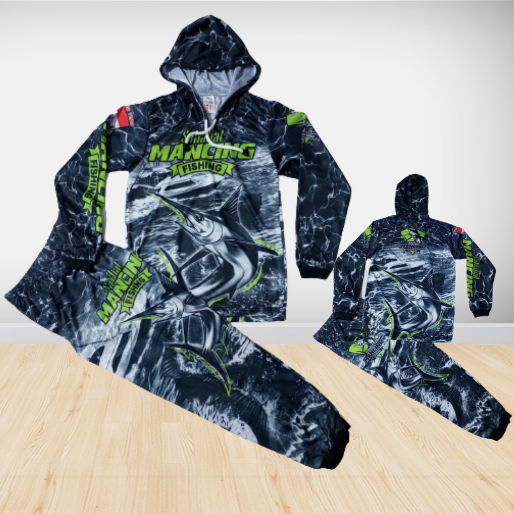 setelan baju anak mancing mania/jersey mancing anak full printing