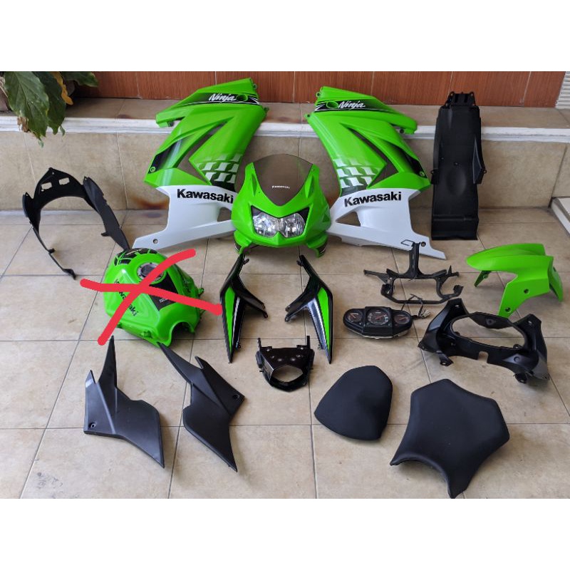 fairing Ninja 250 karbu hijau SE special edition full set original tanpa tangki