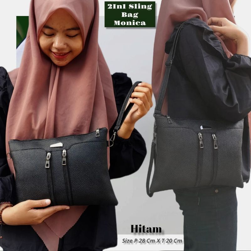 2in1 Sling bag Monica 3 ruang serbaguna