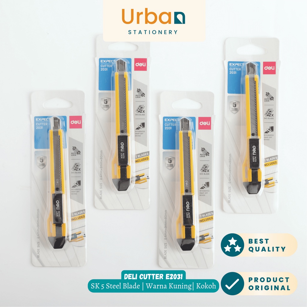 

Deli Cutter dengan pisau baja SK5 sistem kunci manual untuk penggunaan yang aman E2031