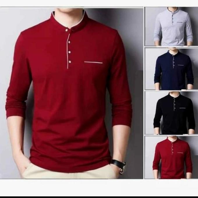Long sleeve pria polos / Kaos Polo Kerah sanghai