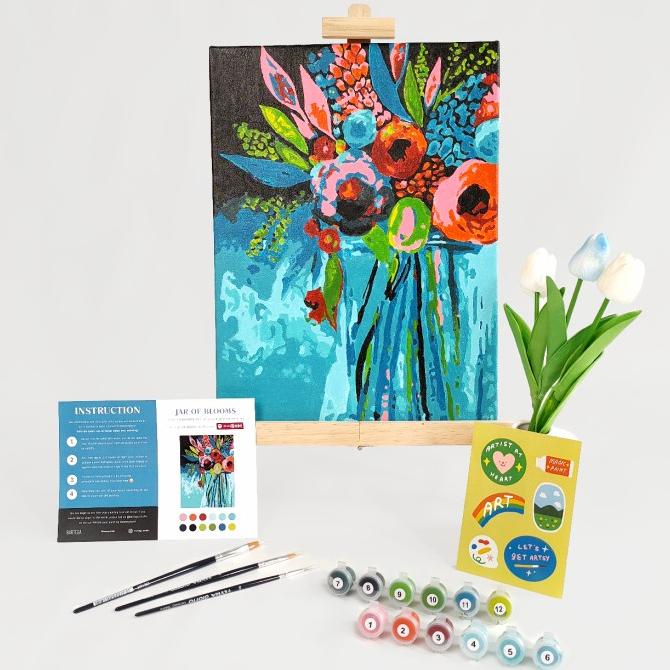 

Bartega Paint By Number Kit : Jar of Blooms