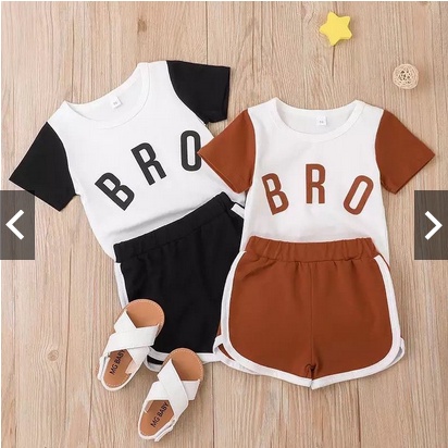 SETELAN ANAK UNISEX TULISAN BRO / SET TULISAN BRO