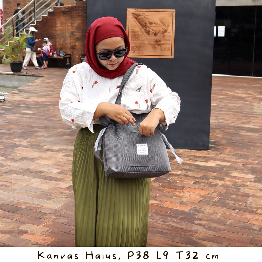 Tas Belanja totebag serut Ramah Lingkungan Nylon canvas shopping bag / TOTE BAG / Tas multifungsi murah