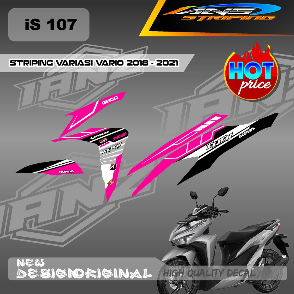 TERBARU STIKER STRIPING VARIO Led Vario 150 MOTIF GRAFIK RACING BAHAN HOLOGRAM / NON HOLOGRAM IS107