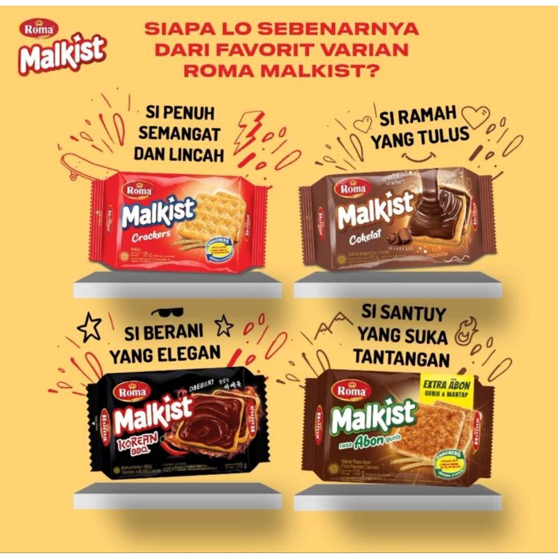 

ROMA MALKIST CRACKERS FAMILY PACK Malkis Renyah Gurih Isi Banyak Hemat Cemilan Harian Sobat Yang Wajib Ada Saat Ngopi - Beli Banyak = Makin Murah!!!
