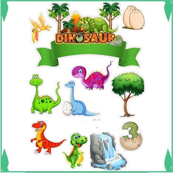 Topper cake Dinosaurus  baner kue ultah Fadhilsouvenir