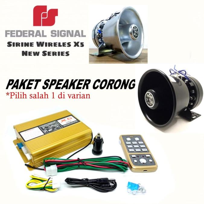 Sirine Polisi 200 Watt Wireless Federal Signal X5 New S.Slim