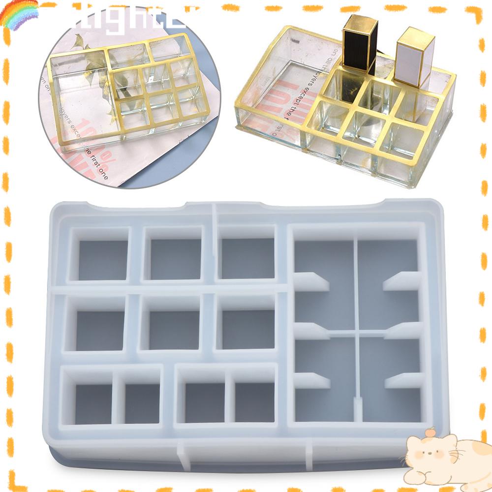 Solighter Silikon Tempat Lipstik Seni Makeup Organizer Casting Mold Kotak Penyimpanan Cetakan