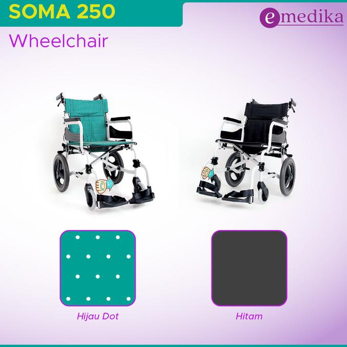 Kursi Roda Traveling SOMA Aluminium 250 14" ( Wheelchair Roda Kecil )
