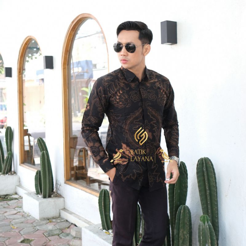 Kemeja Batik Mahkota Sogan Premium