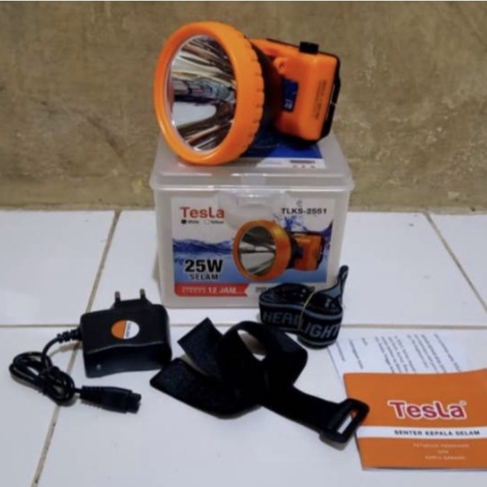 Senter Kepala Selam TESLA TLKS-2551/Headlamp Tesla 25 Watt Super