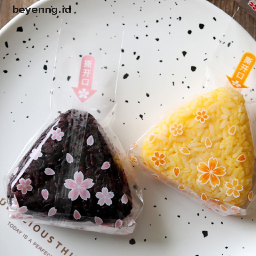 Beyen 100PCS Segitiga Onigiri Wrappers Kantong Bola Nasi Plastik Anti Kabut Mudah Sobek ID