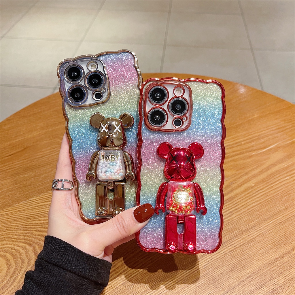 Soft case TPU shockproof Motif Kartun Beruang Cover iphone 14 pro max plus 14 13 12 11 pro max