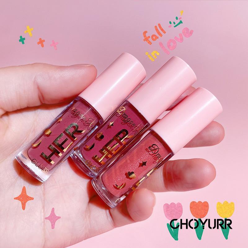 【COD】Her Dragon Ranee Lip Gloss Lipstik Liquid Cair 8 Warna Moisturizing Waterproof Lipstick -CH