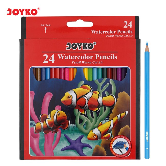 

Pensil Warna Watercolour Joyko WCP-111 24 Warna Pencil Hexagonal Grip Panjang Larut air
