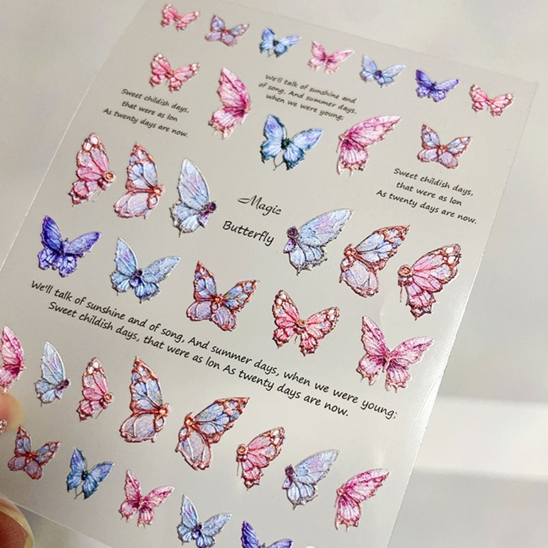 Siy 5D Timbul Stiker Kuku Perekat Diri Perlengkapan Nail Art 5D Nail Decoratrions