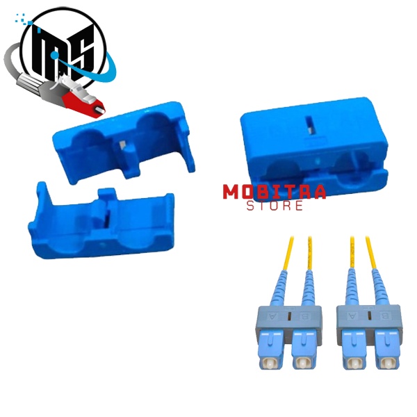 Clip SC Connector [AB] Duplex | SC/UPC Biru Klip Saja