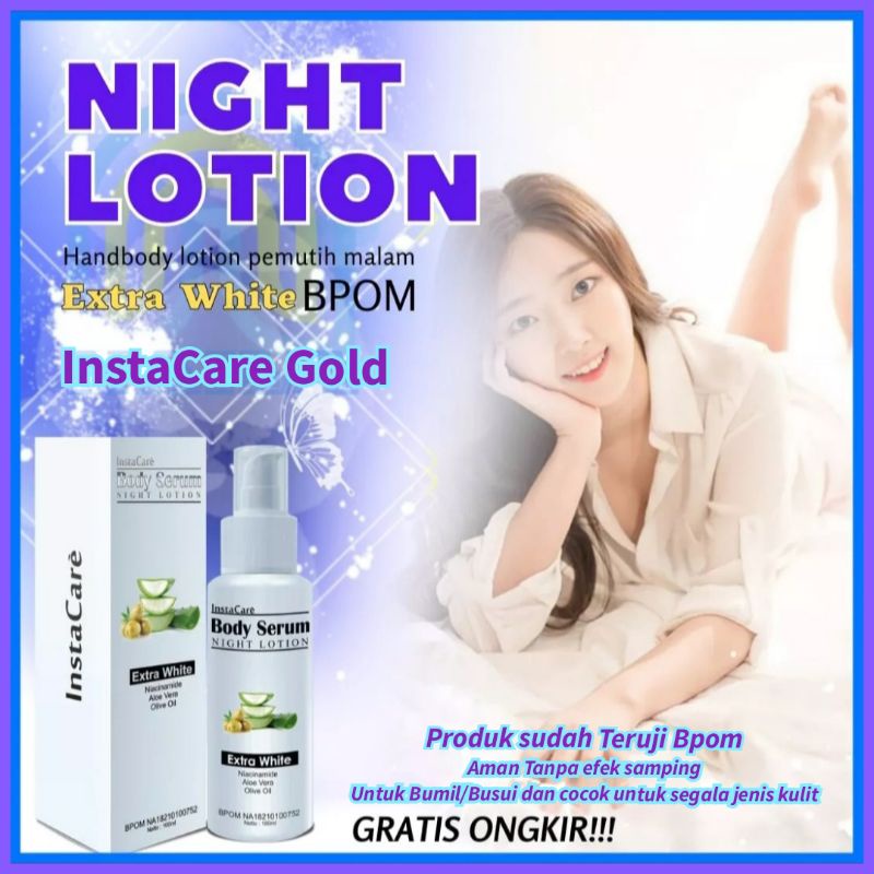 Hb malam Instacare pemutih kulit seluruh tubuh Bpom ori paket lotion brightening hb dosting asli mem
