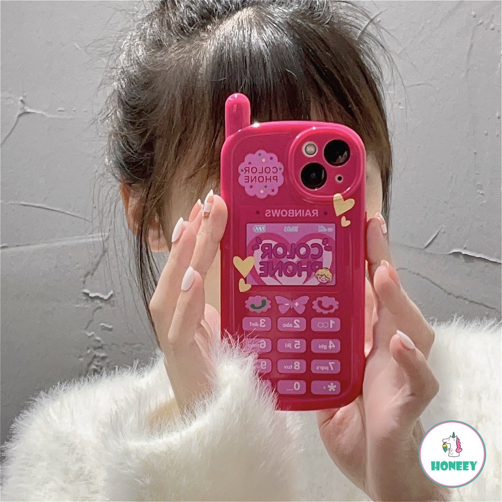 IPHONE Fashion Rose Red Love Heart Letter NOKIA Shape Phone Case Kompatibel Untuk Iphone14 13 12 11 Pro Max 14 Pro Tahan Keringat Anti Pecah Lembut TPU Penutup Belakang