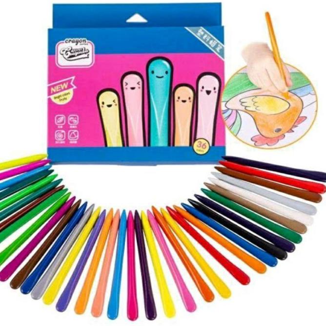 

T6T♛ KRAYON ANAK ISI 36PC CRAYON LAB CRAYON MAGIC ANTI KOTOR NON TOXIC Banyak Peminat