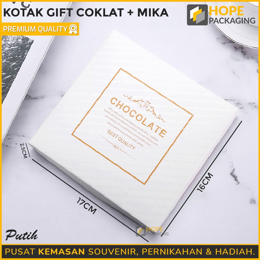 Kotak Gift Coklat persegi + mika / Tray Bento Kotak Bronis Kue Bolu / Tempat  Coklat Mini Kecil