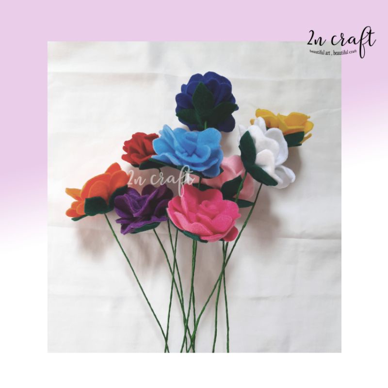 Bunga Mawar Flanel | Bunga Artificial Murah Mawar Flanel | Bunga Mawar Satuan