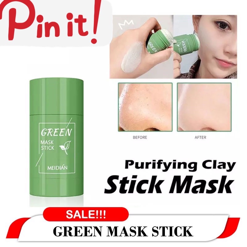 GRATIS ONGKIR Bisa kirim instant COD Medan Termurah}Green Mask Stick Meidian Original 100% Masker Wajah Green Tea Menghilangkan Komedo Hidung dan Wajah