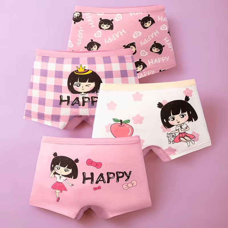 【Happy Baby】2-12 Tahun Celana Dalam Boxer Anak Perempuan Motif Princess 1 SET 4 PCS (4 IN 1) CD020