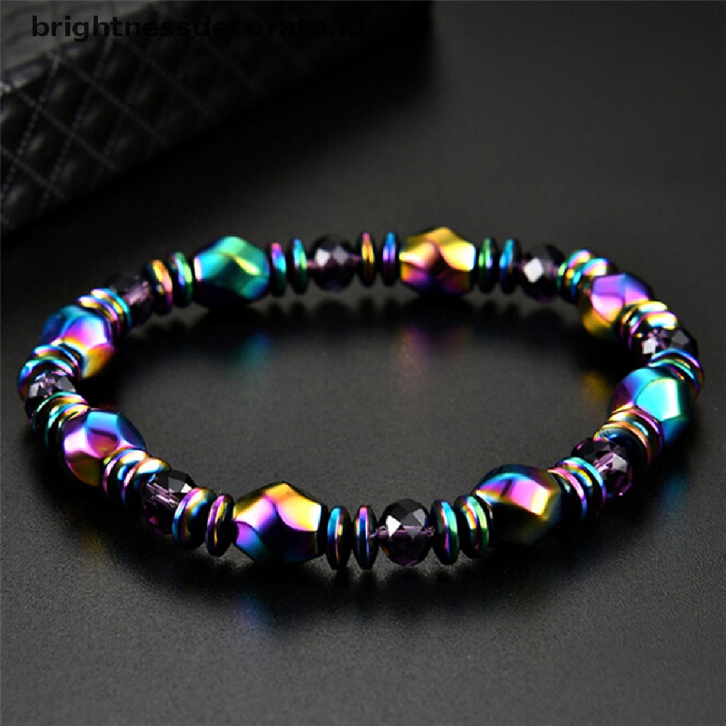 [Birth] Penurunan Berat Badan Multicolor Fashion Gelang Beads Batu Hematite Untuk Kesehatan Terapi [ID]