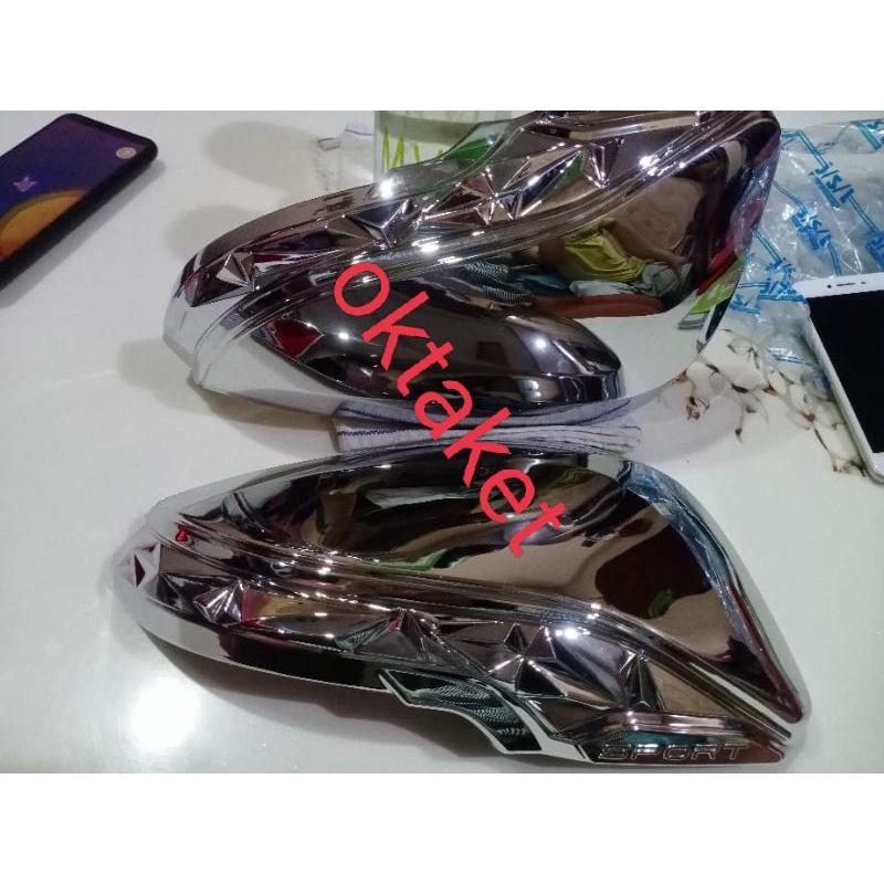 cover spion all new Innova Zenix 2023 2024 activo Hitam Chrome Carbontivo