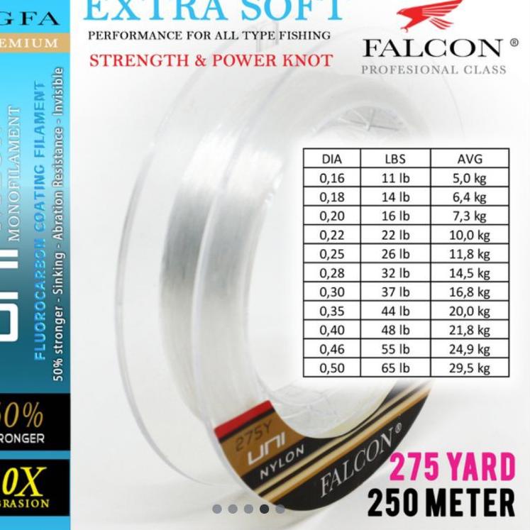 ・ Senar Pancing Falcon Uni FLASH 275 Yards / 250 meter  Terbaru Terlaris.