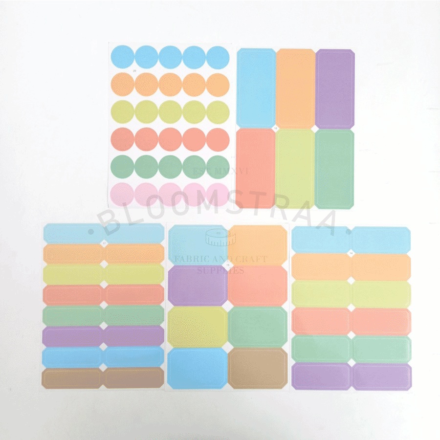 Binder Label Sticker Index Stiker Pastel Color Budget Ziplock Pouch