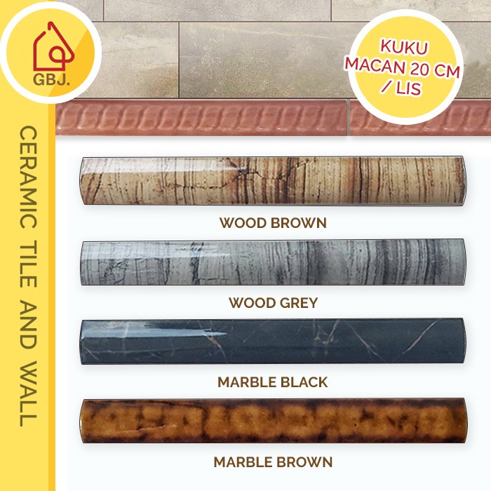 LIST KERAMIK MOTIF MARMER 20 CM / KUKU MACAN KERAMIK / BON BON -