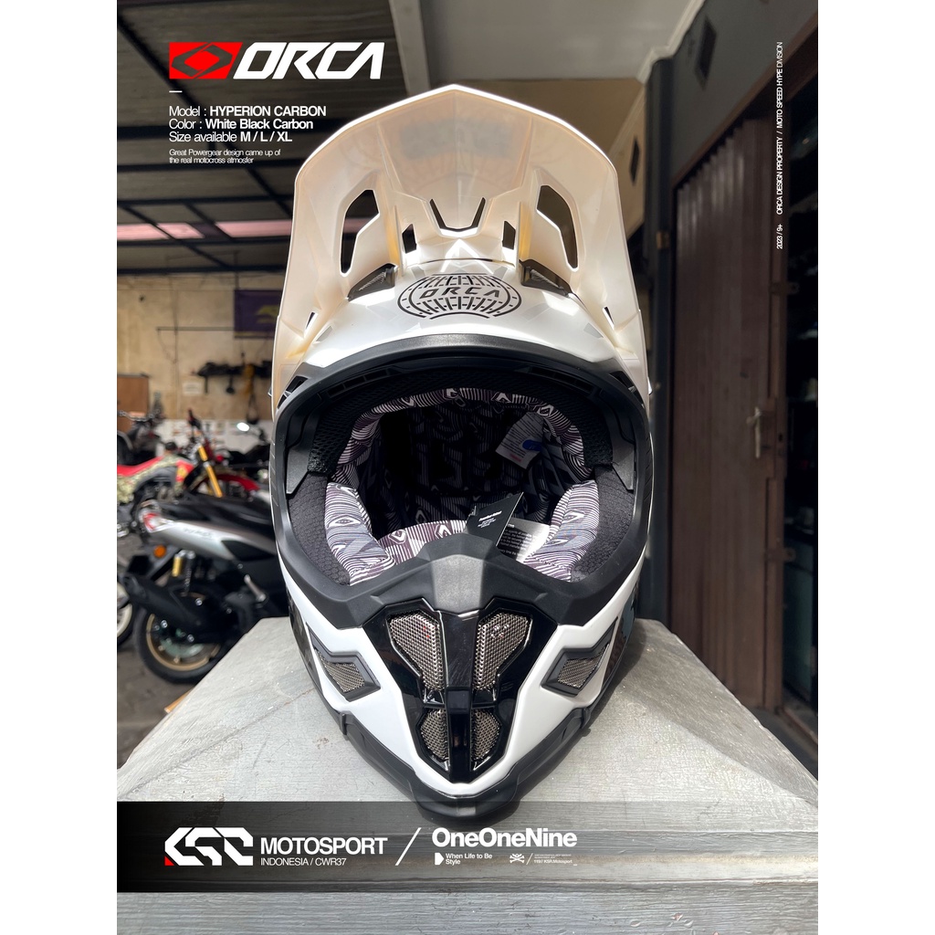 KSR ONEONENINE - HELM ORCA HYPERION CARBON WHITE BLACK SERIES