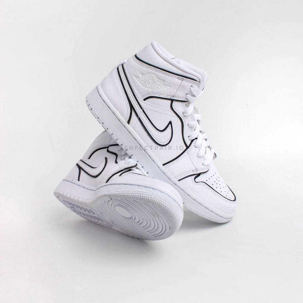 Air Jordan 1 Mid Iridescent Reflective White 100% Original BNIB