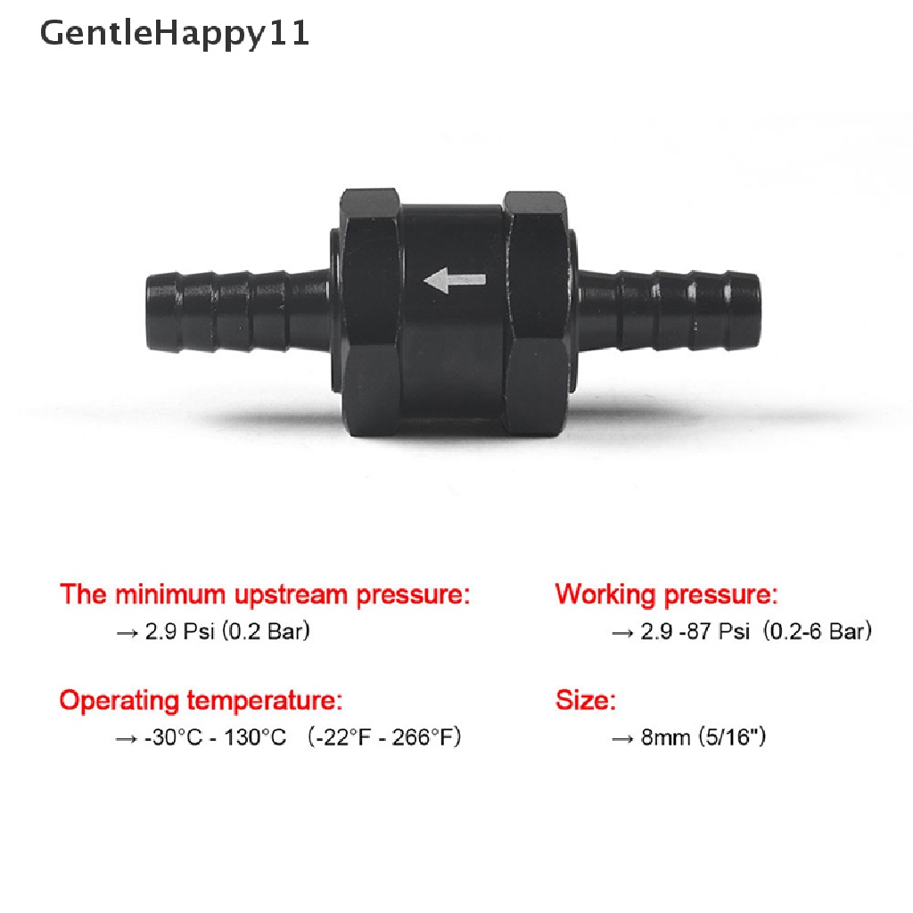Gentlehappy6 /8 /10 /12mm Katup Paduan Aluminium Bahan Bakar Non Return Check Valve One Way Fit Carburator id