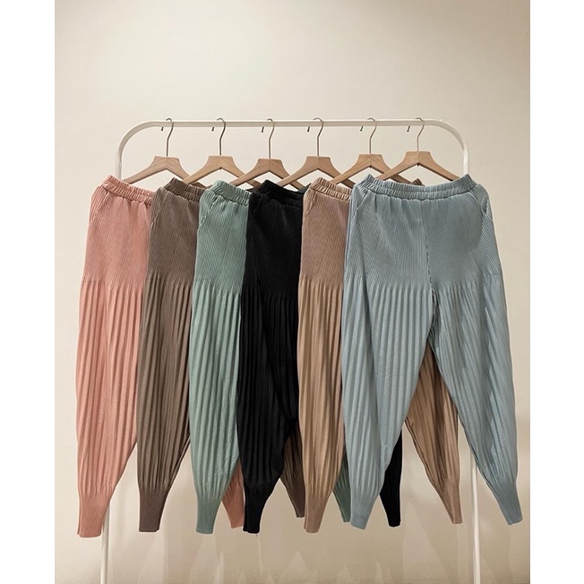 Jogger pleats pants / celana Jogger plisket