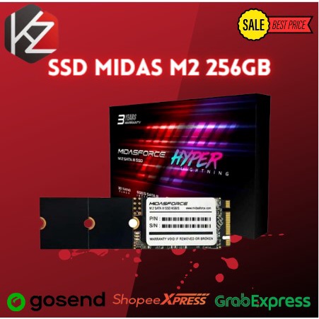 M2 256GB SSD SATA MIDAS FORCE M.2 2240 2260 2280 SSD SATA - Garansi RESMI 3thn