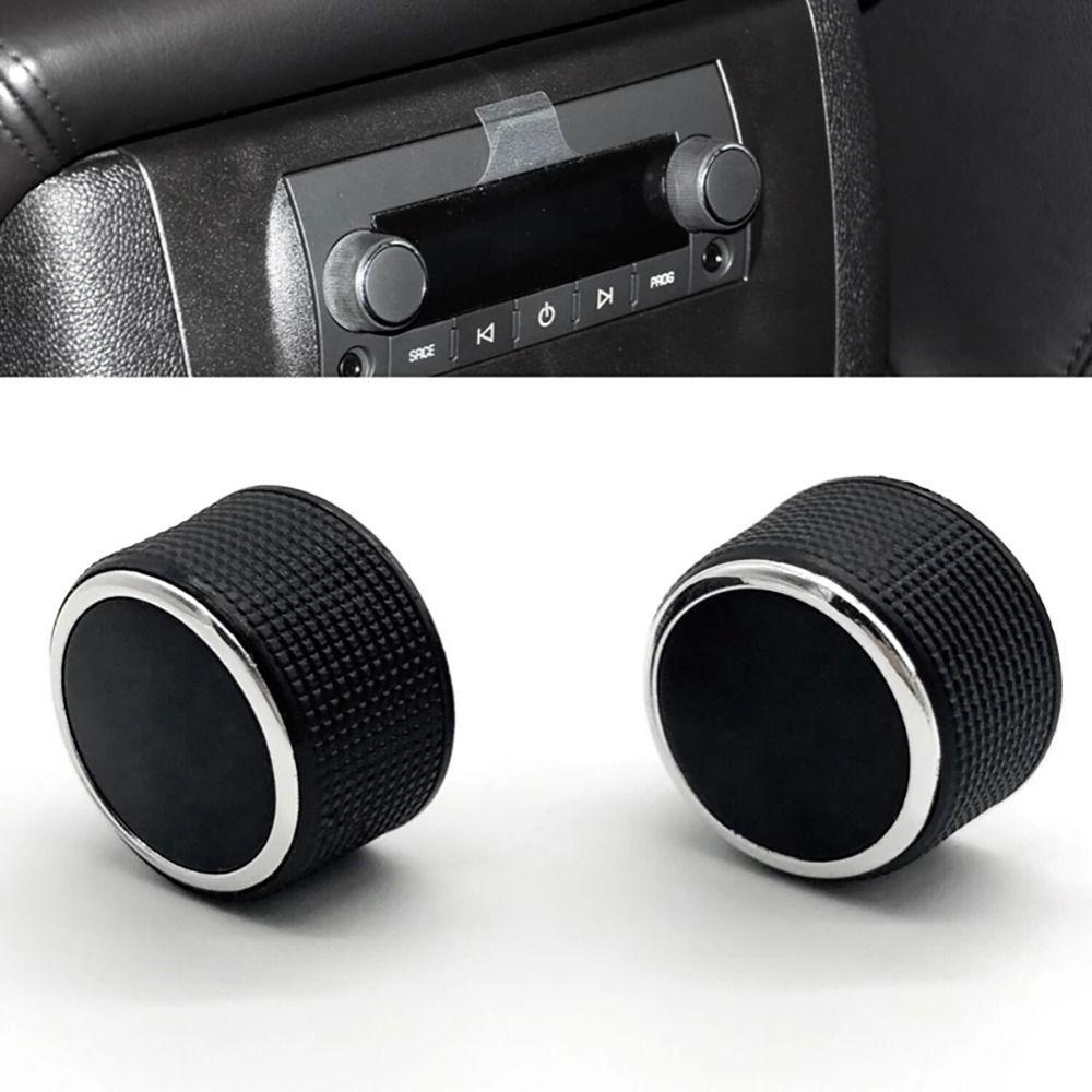 2pcs Knob Kontrol Nada Hitam Bagian Otomatis Knob Radio Audio Plastik