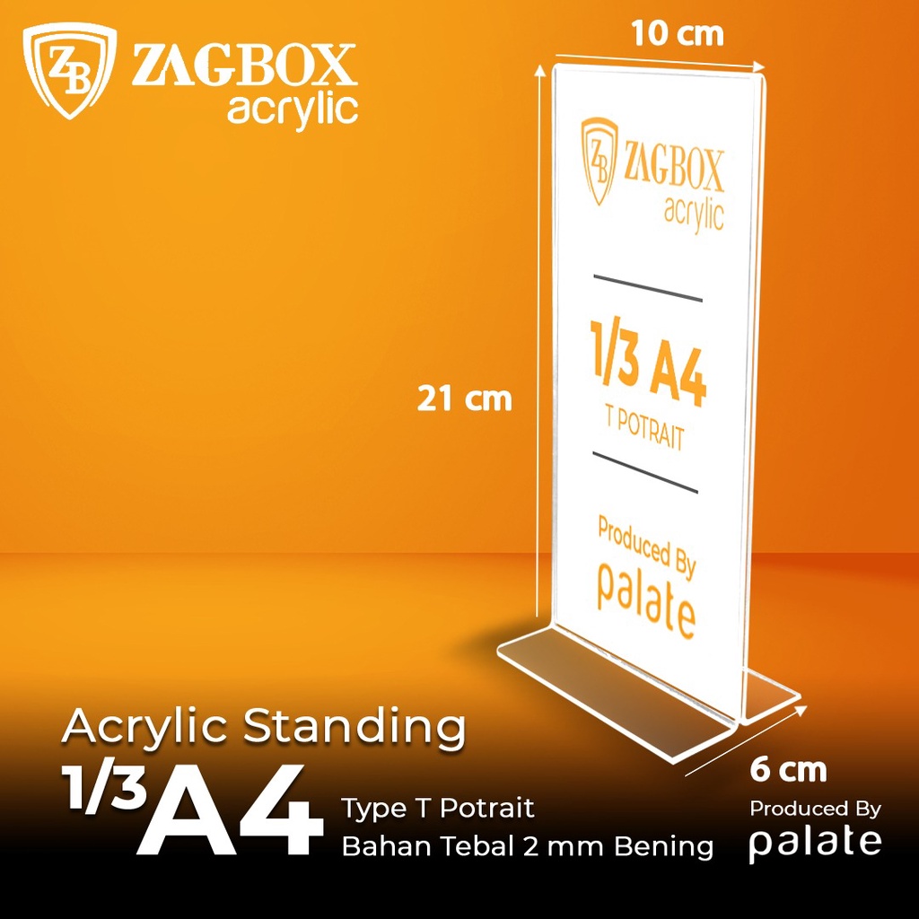

Acrylic Brosur Tent Holder 1/3 A4 T / Akrilik QR CODE 1/3 A4 T POTRAIT Acrilic 2mm / Akrilik Display - STANDAR