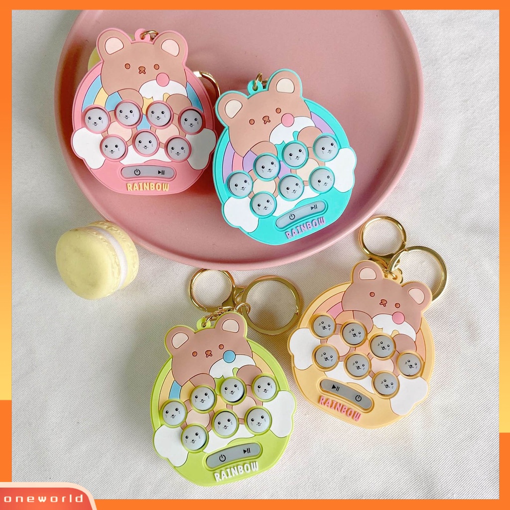 {oneworld} Mainan Sensorik Elektronik Portable Pendidikan Menarik Gantungan Kunci Genggam Lucu Mini Hamster Memory Game Untuk Anak