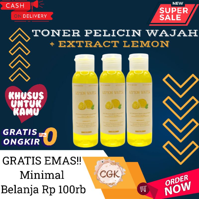 TONER PELICIN WAJAH EXTRACT LEMON/MAWAR/GREENTEA - WAJAH KINCLONG BERSIH